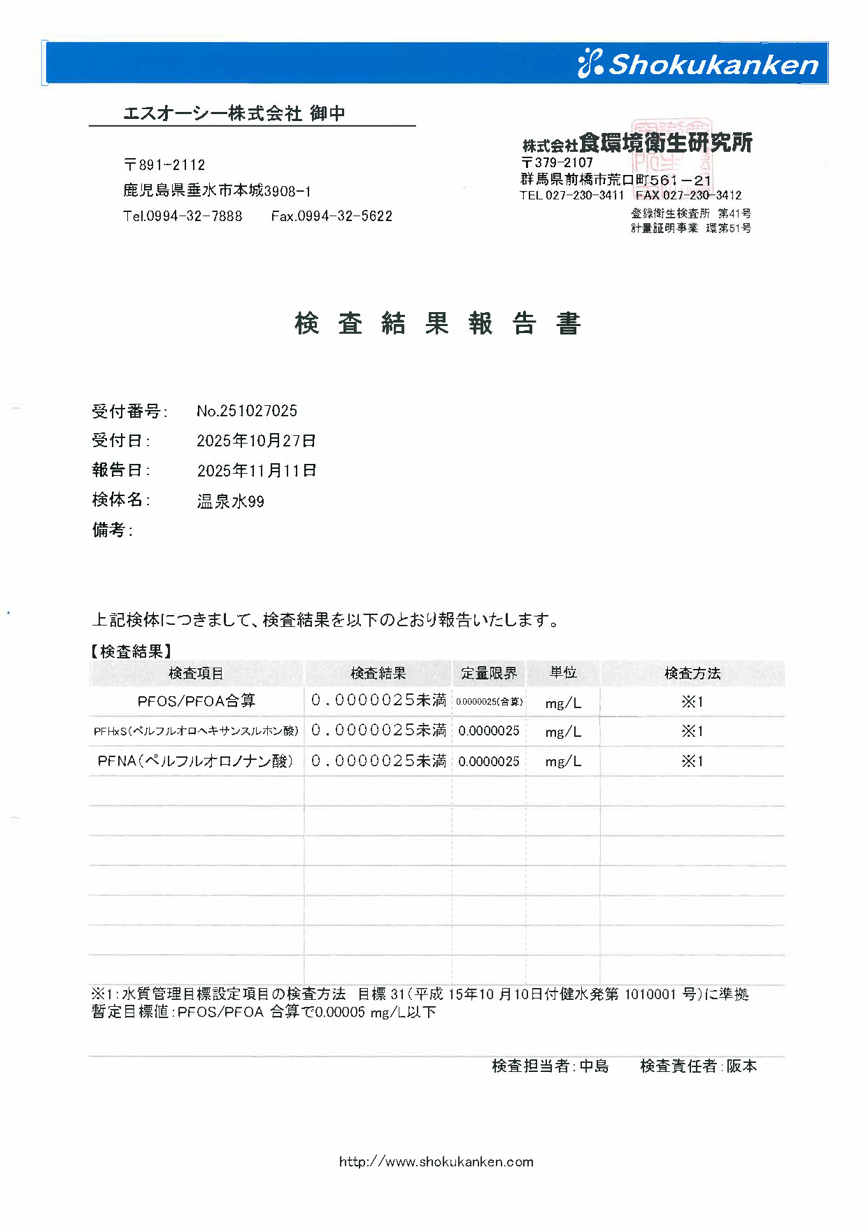 有機フッ素化合物（PFOS・PFOA）