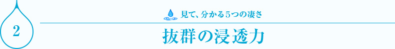 見て、分かる５つの凄さ　抜群の浸透力