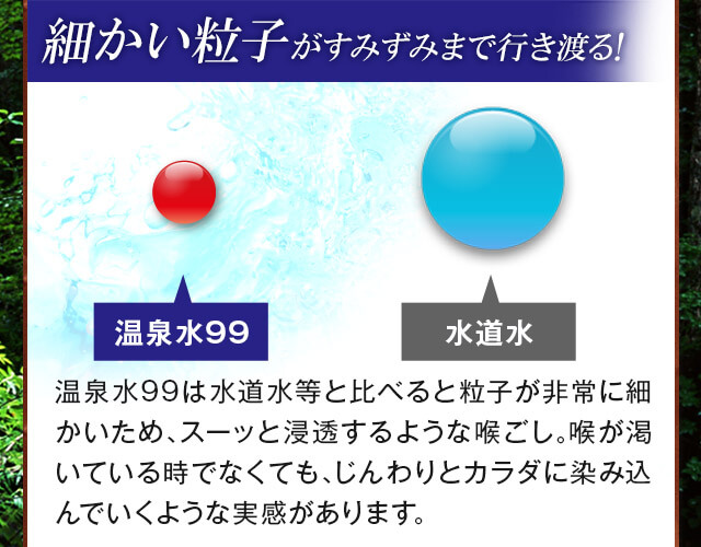 細かい粒子がすみずみまで行き渡る